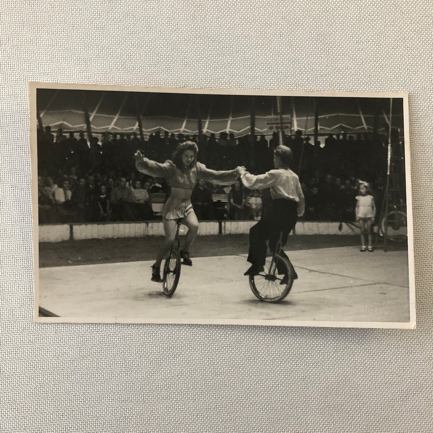 Circus Unicycle Balancing Act Photo Photograph Print Vintage