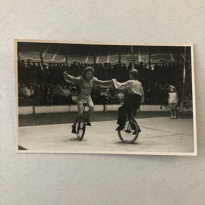 Circus Unicycle Balancing Act Photo Photograph Print Vintage