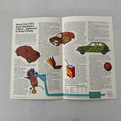 Honda Civic CVCC Sedan Hatch 5 Speed Sales Brochure Catalog 1976 1977