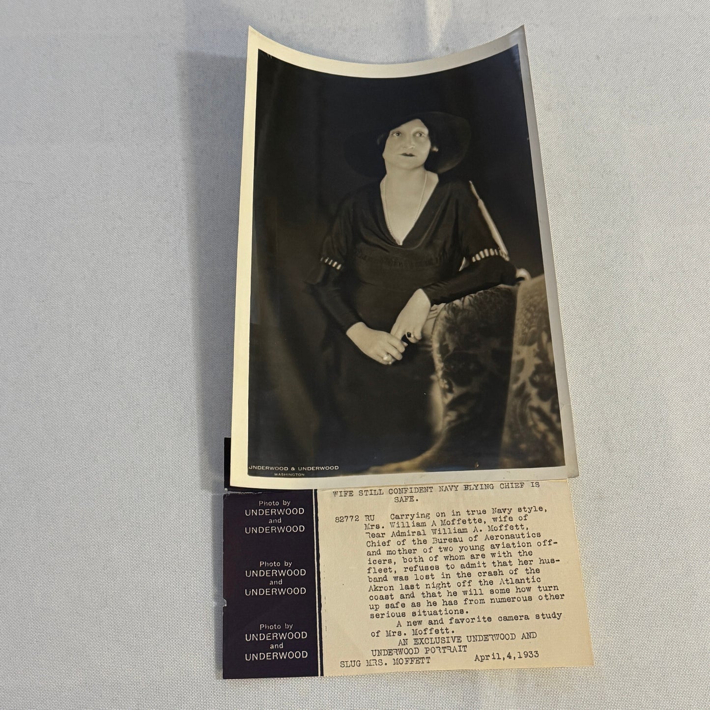 Press Photo Photograph Wife Admiral Moffett Killed Navy Dirigible Akron Disaster
