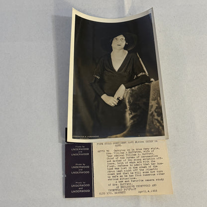 Press Photo Photograph Wife Admiral Moffett Killed Navy Dirigible Akron Disaster