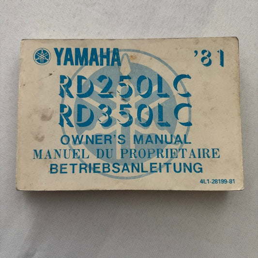 1981 Yamaha RD250LC and RD350LC Motorcycle Bike Owners Manual Instruction Book
