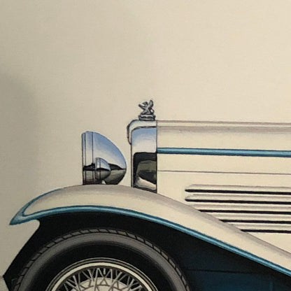 1930 Stoewer Type G15 Sport Cabriolet Car Illustration Art Drawing Hand Drawn