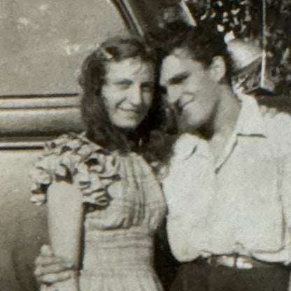 Vintage Photo Photograph Print People with Truck Couple Man Woman Snapshot