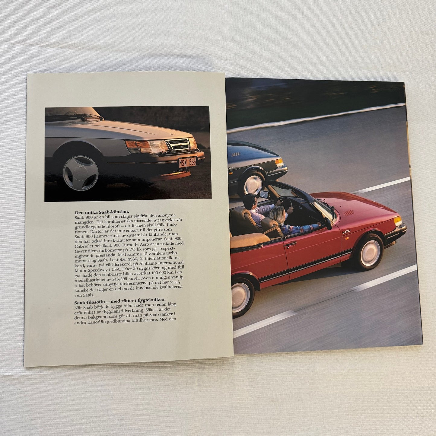 Vintage Saab 900 Cabriolet Saab 900 Turbo 16 Aero Sales Brochure Car SWEDISH