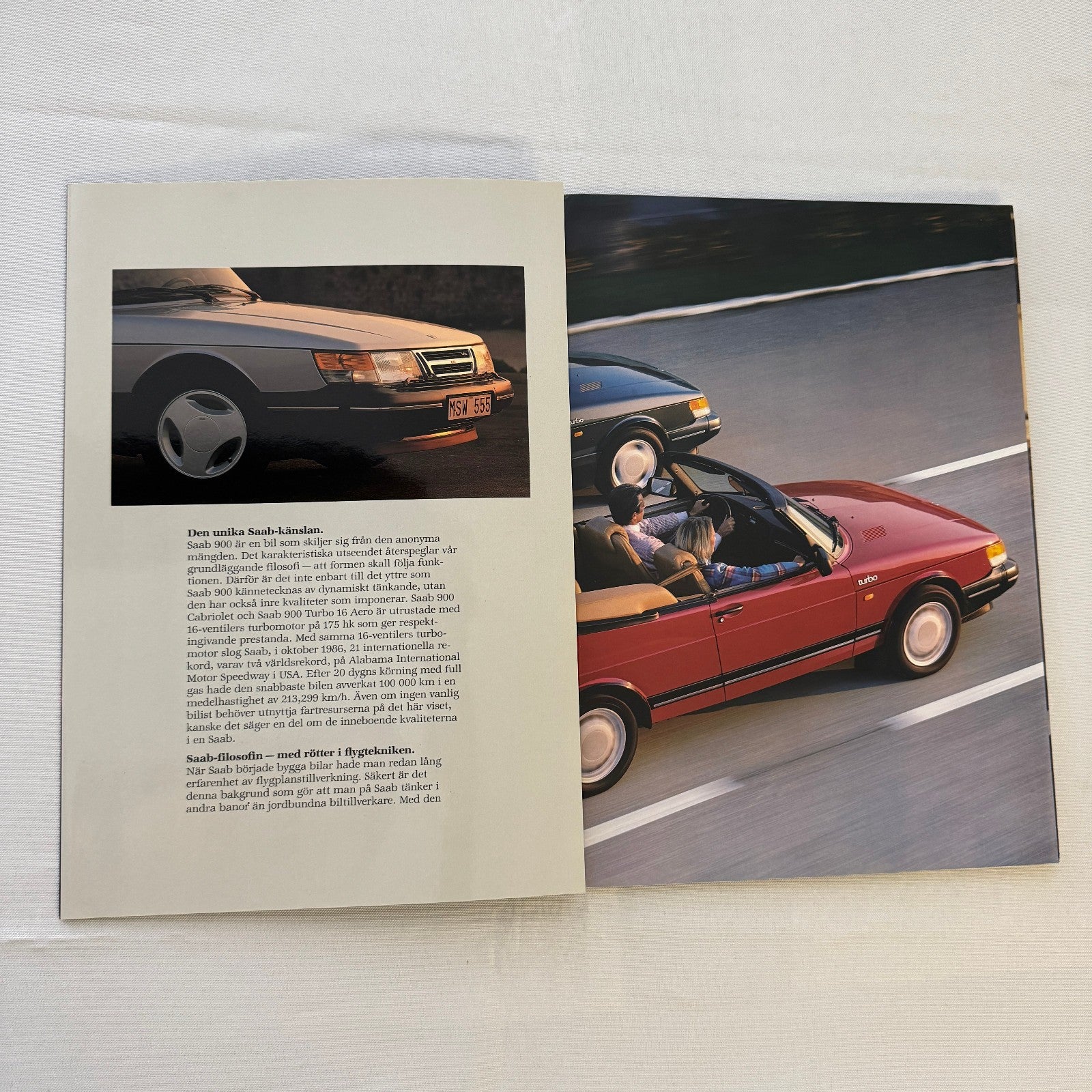 Vintage Saab 900 Cabriolet Saab 900 Turbo 16 Aero Sales Brochure Car SWEDISH