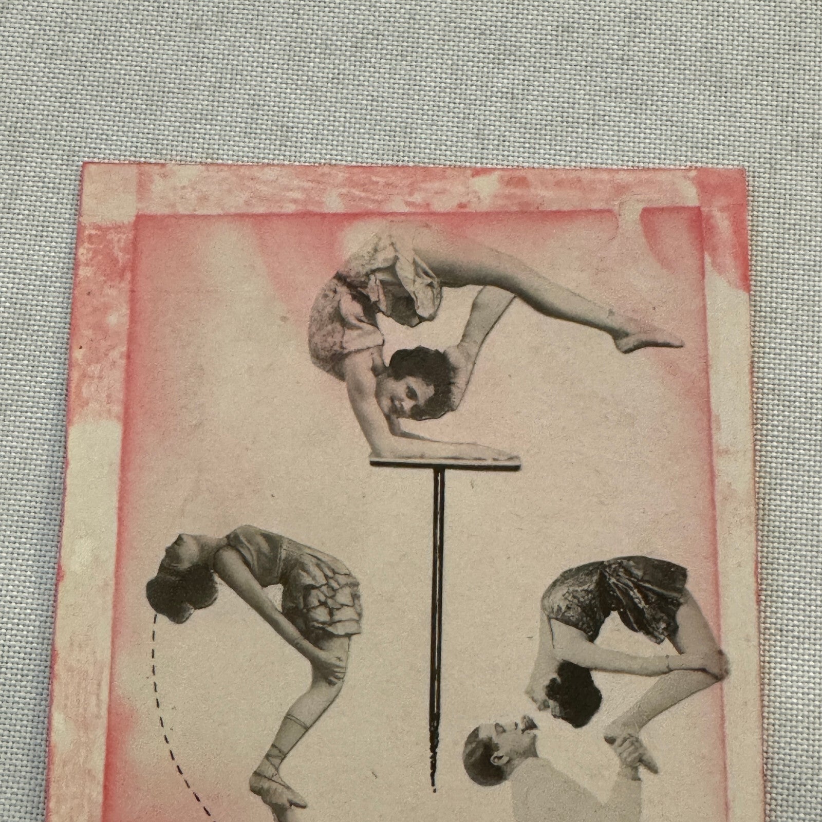 Vintage CIrcus Balancing Act Advertising Card Lot of 2 Christian & Fleurette