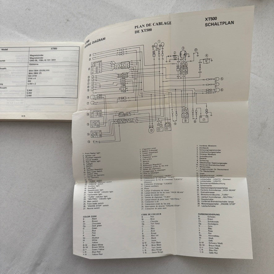 Vintage Yamaha XT500 Motorcycle Bike Owners Manual Instruction Guide Book XT 500