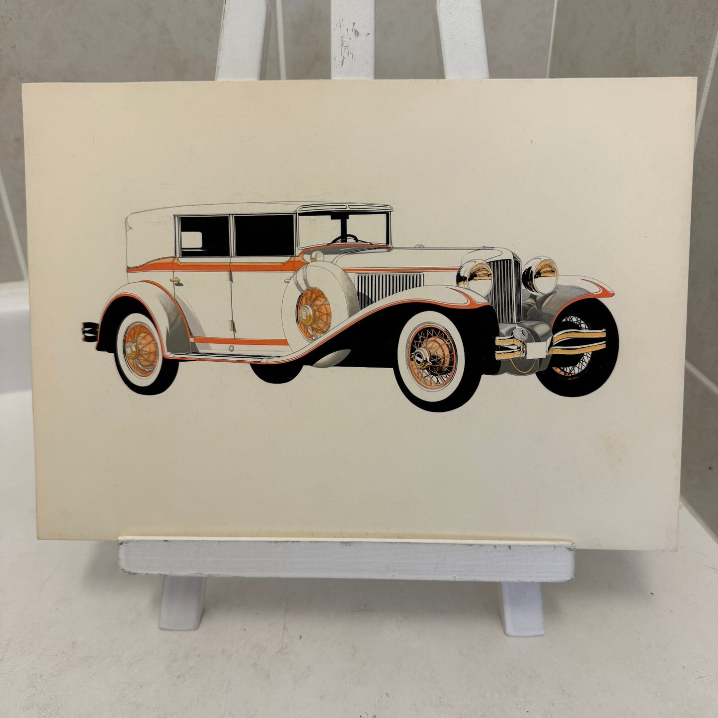Vintage Duesenberg Car Automobile Illustration Art Drawing Hand Drawn