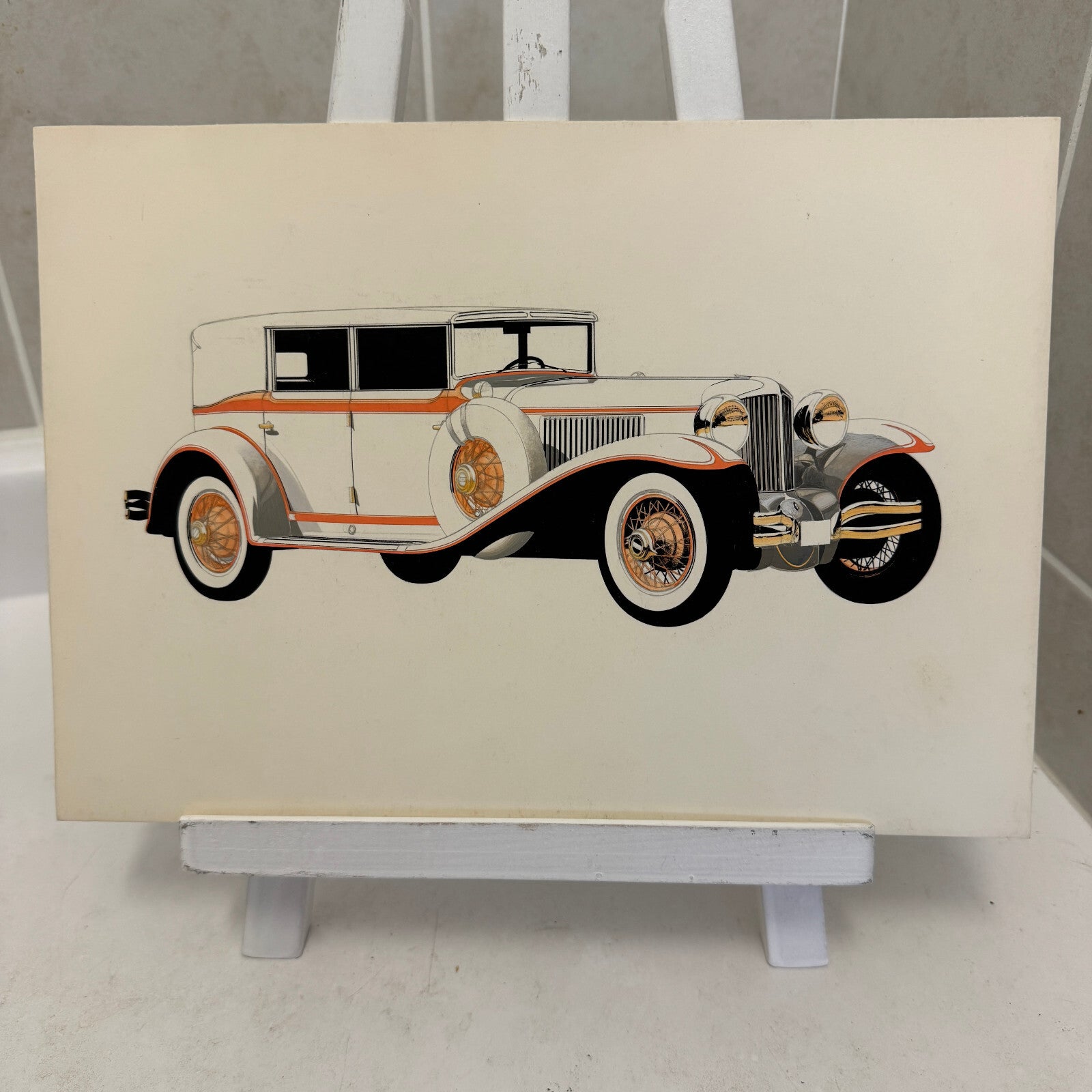 Vintage Duesenberg Car Automobile Illustration Art Drawing Hand Drawn