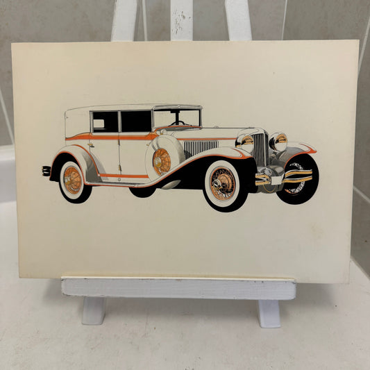 Vintage Duesenberg Car Automobile Illustration Art Drawing Hand Drawn