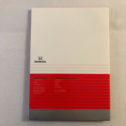 2000 Honda Formula 1 F1 Racing Press Kit Jacques Villeneuve Ricardo Zonta FRENCH
