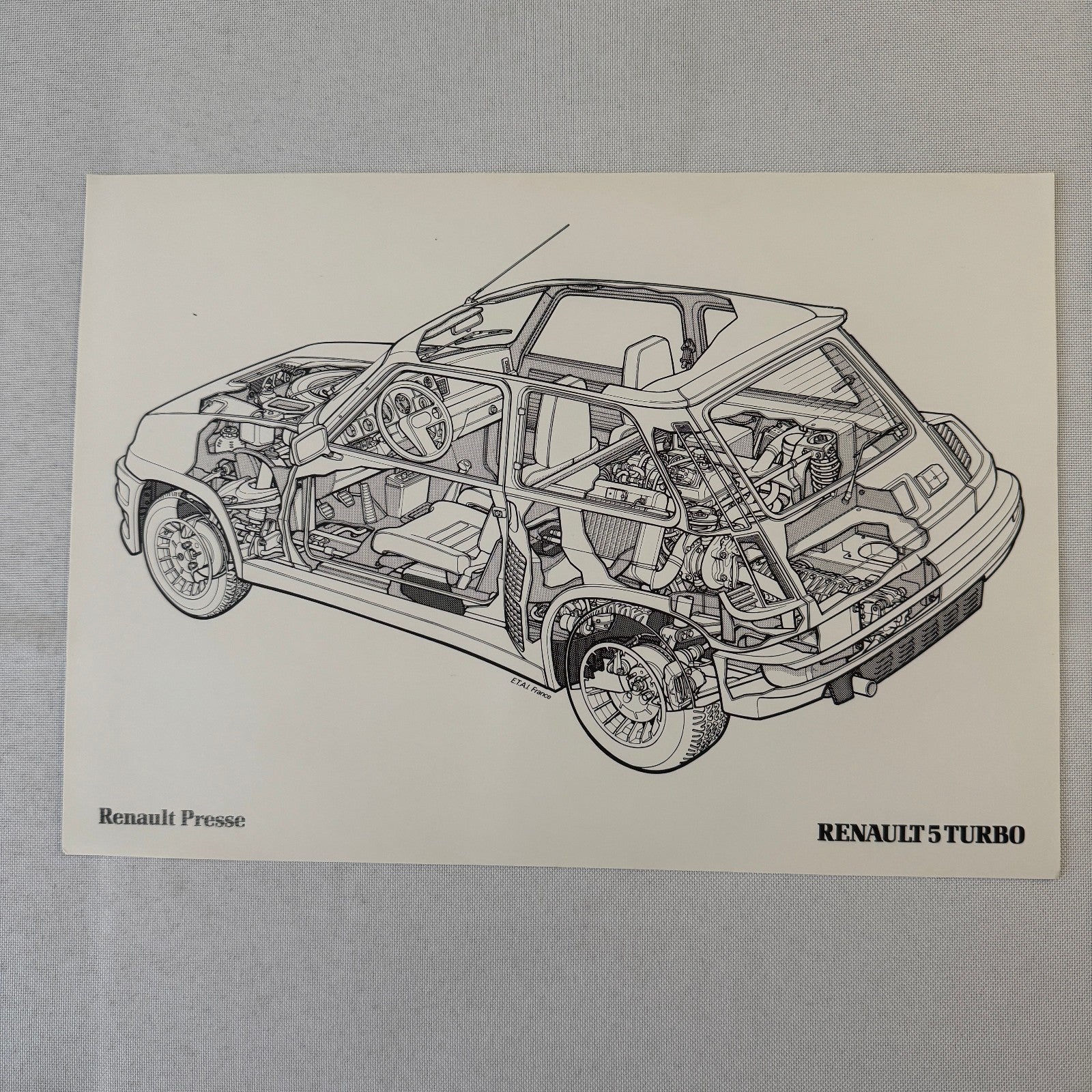 Renault 5 Turbo Car Factory Press Kit Photos Folder Hot Hatch GERMAN