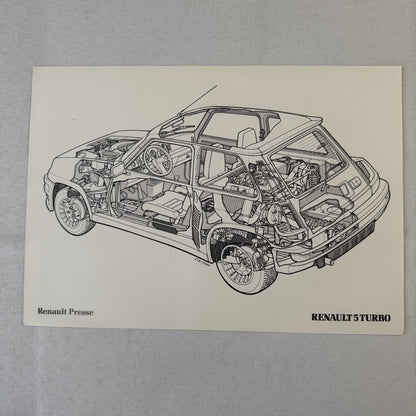 Renault 5 Turbo Car Factory Press Kit Photos Folder Hot Hatch GERMAN