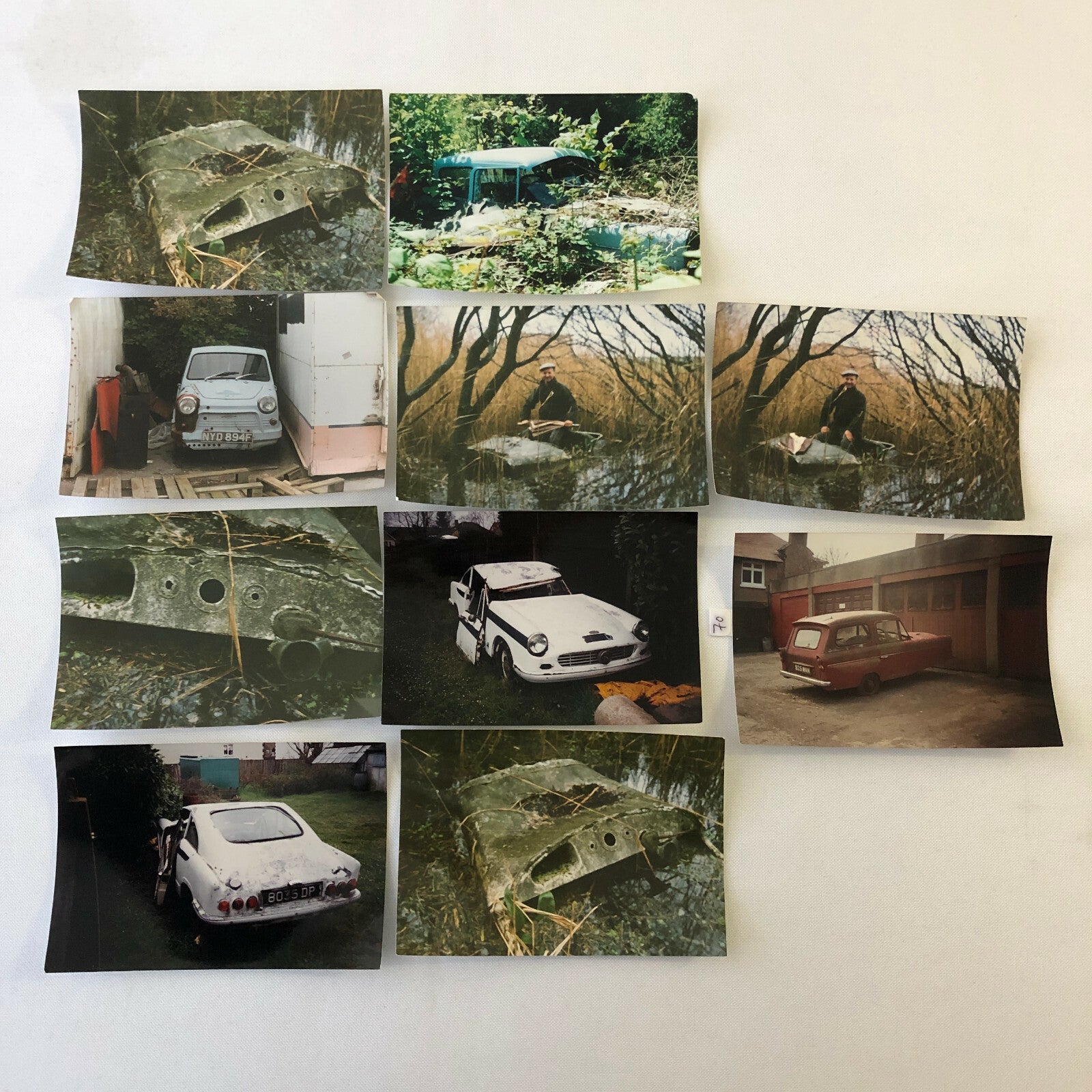 Vintage Bond Car Barn Find Junk Yard Car Part Photo Photograph Lot 10x Equipe +