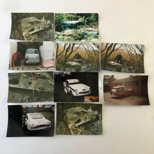 Vintage Bond Car Barn Find Junk Yard Car Part Photo Photograph Lot 10x Equipe +