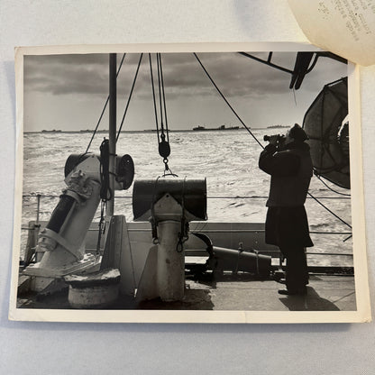 Royal Canadian Navy Press Photo Photograph Ship Sailor with Binoculars Vintage