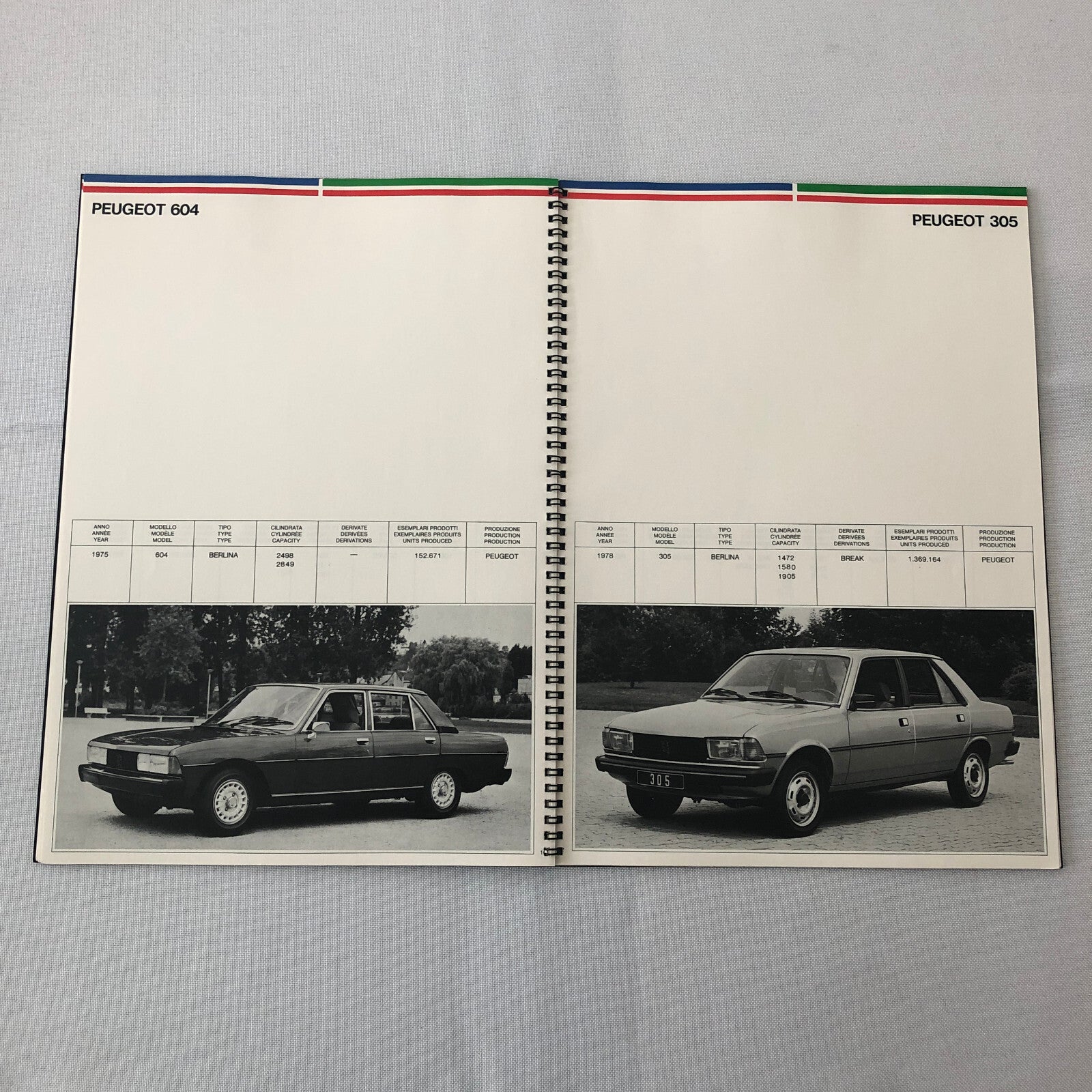 1985 Peugeot Pininfarina History Sales Brochure Catalog Peugeot 403 404 505 +