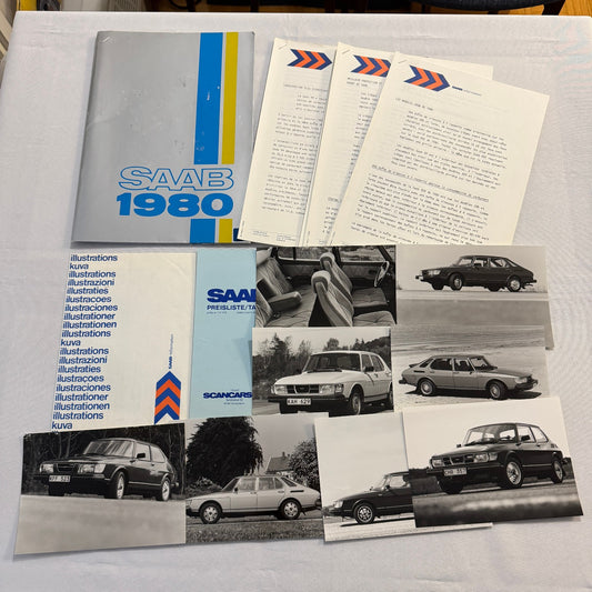 1980 Saab Factory Press Kit Brochure Photos Saab 900 99 Turbo EMS FRENCH