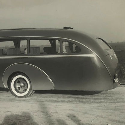Antique Vintage Photograph of a Streamline Ford Bus Truck Lot of 2 - Denmark 