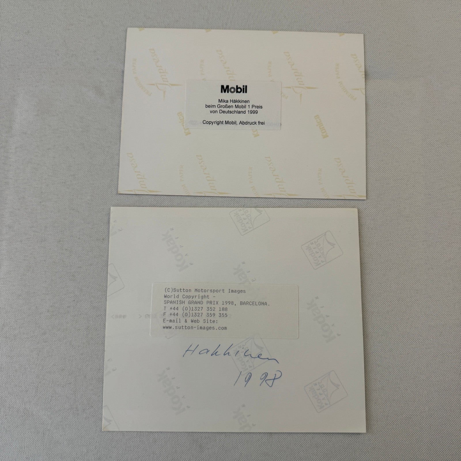 Mika Hakkinen Mercedes Benz F1 Formula One Racing Photo Lot 2x 1998 1999