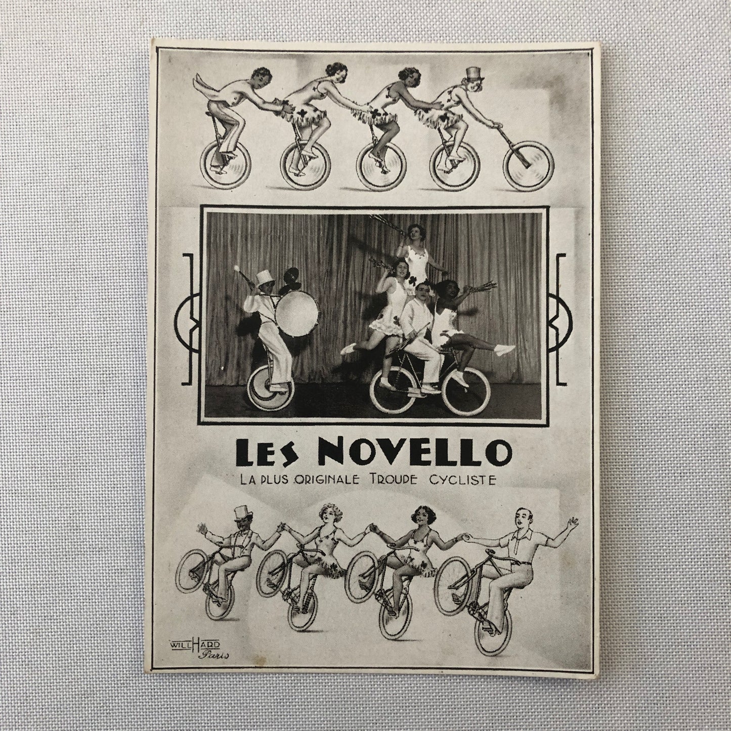 Circus Bicycle Performer Vintage Postcard Post Card Lot of 2 Les Novello French