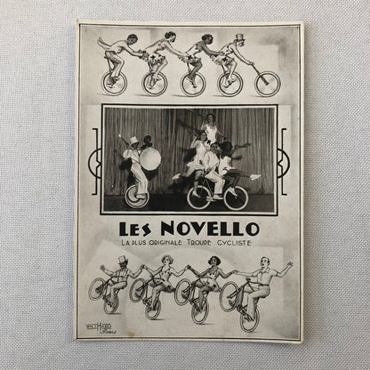 Circus Bicycle Performer Vintage Postcard Post Card Lot of 2 Les Novello French