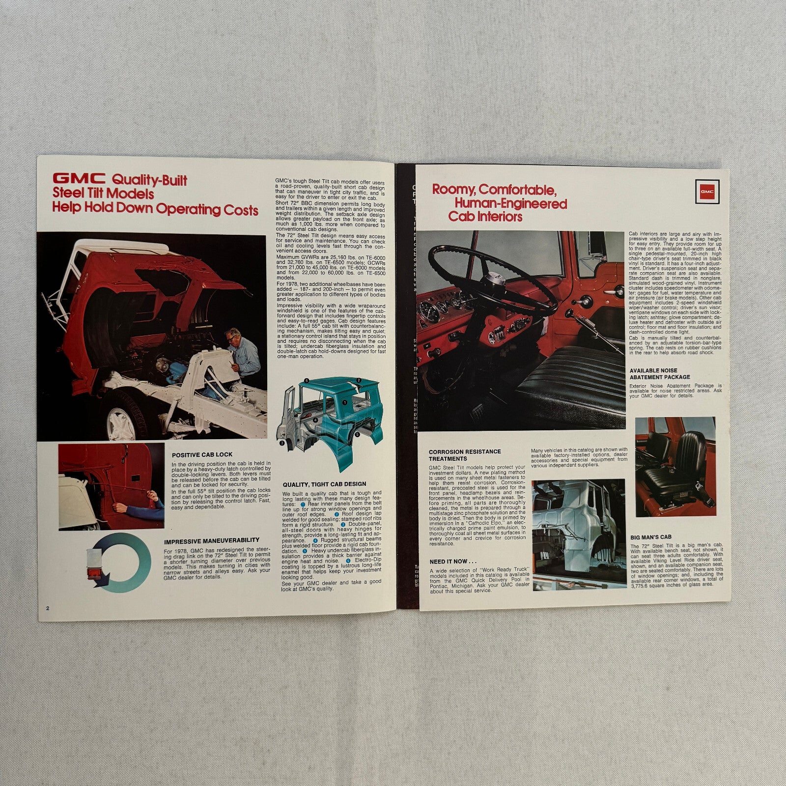 GMC 72 Inch Steel Tilt Truck Sales Brochure Catalog Series TE-6000 TE-6500