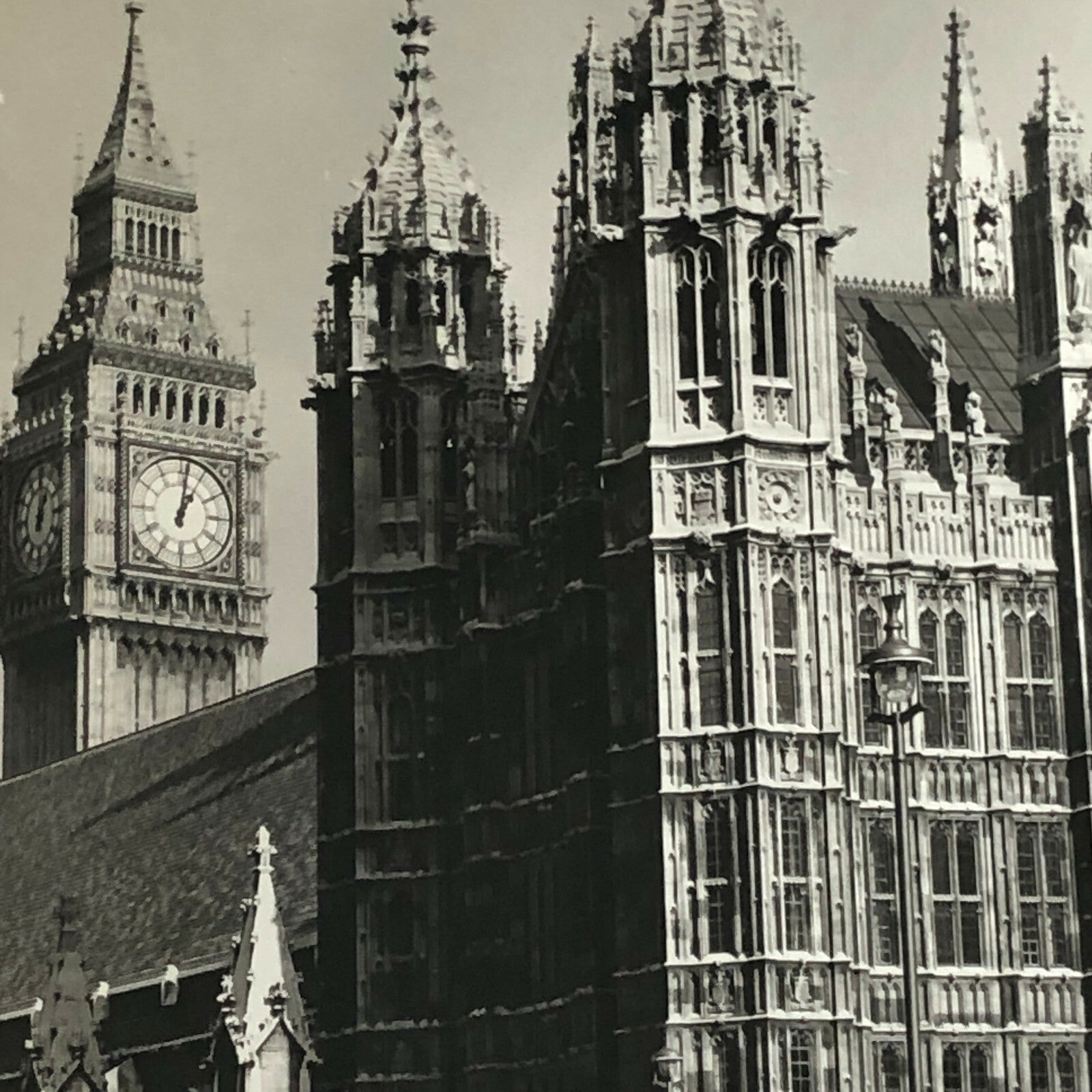 Vintage Photo Photograph Bus Westminster Abbey Big Ben Clock VW Beetle Bus +