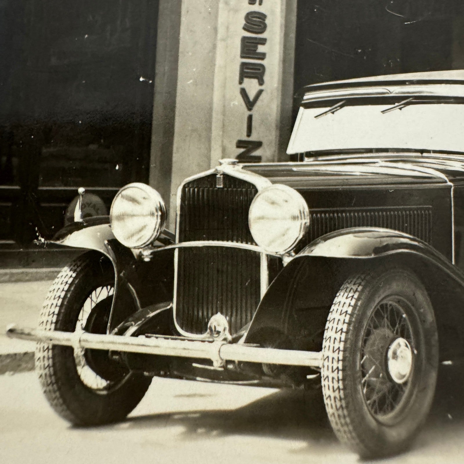 Vintage Postcard Real Photo Postcard RPPC Man with Automobile Car Service Garage