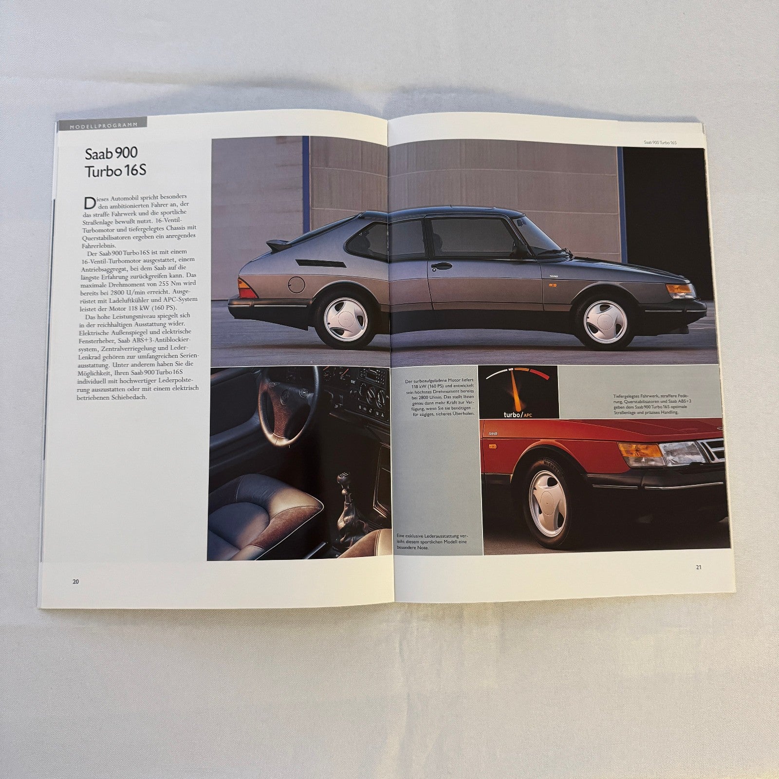 1992 Saab 900 Car Sales Brochure Catalog Saab 900 Cabriolet Turbo 16S GERMAN