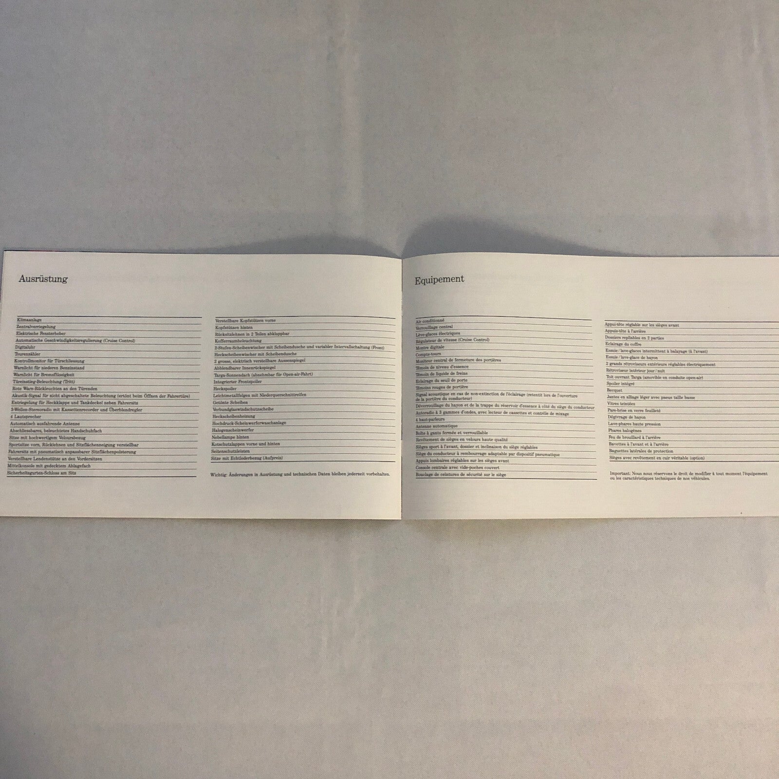 Vintage Nissan 300ZX Turbo Car Sales Brochure Catalog 300 ZX GERMAN FRENCH Text