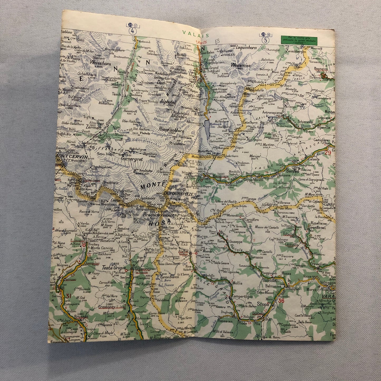 Vintage Michelin Tire Martigny Milano Travel Map