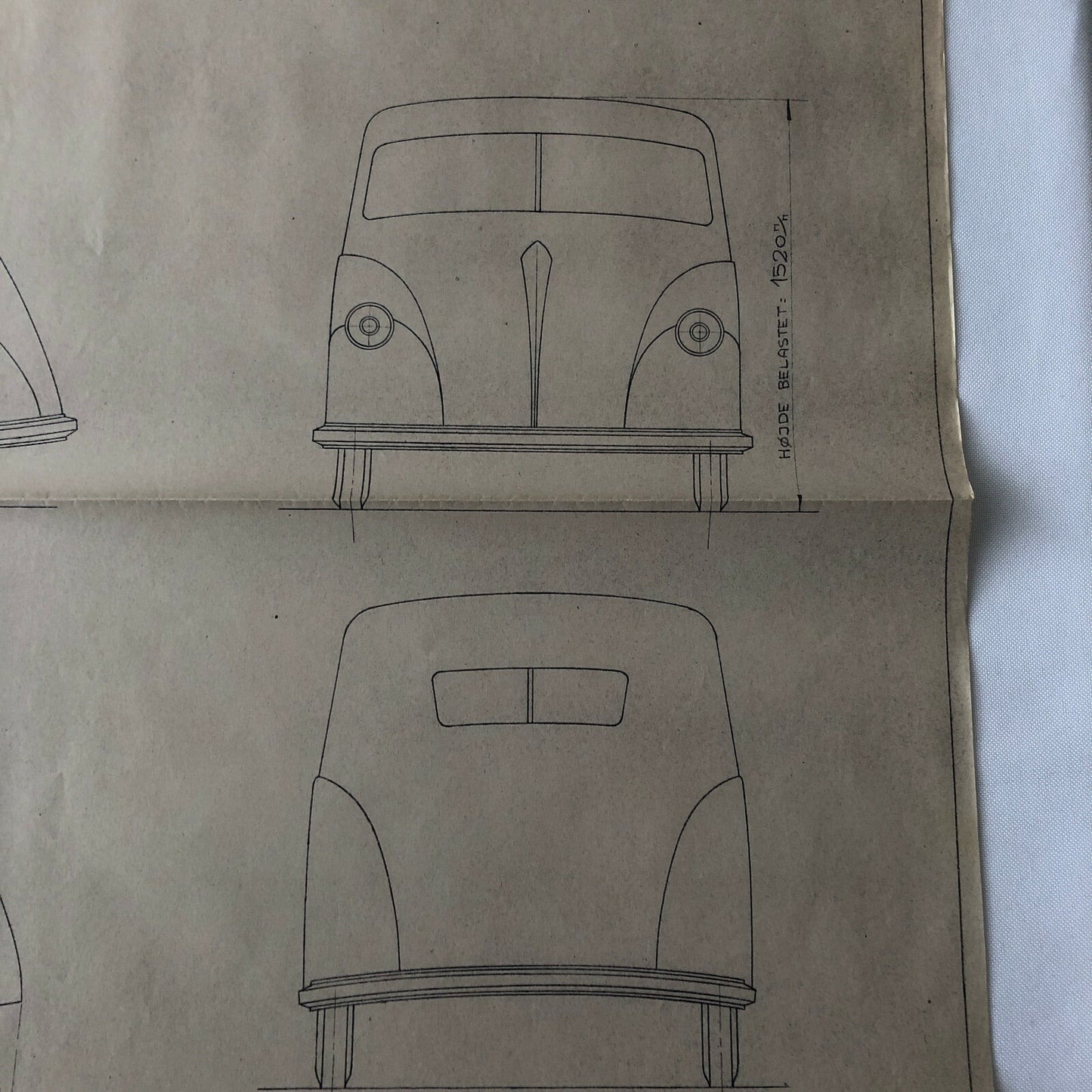 1935 Coachbuilder Car Design Blueprint Rendering Blue Print 2-Door Body
