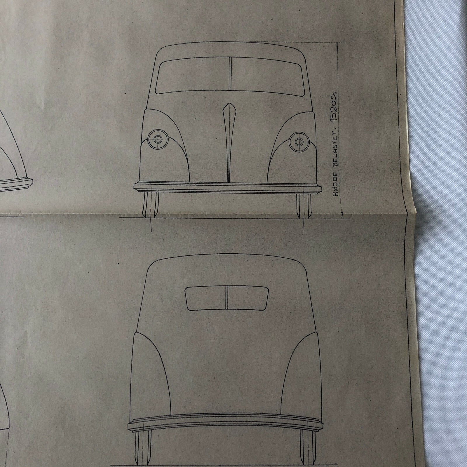 1935 Coachbuilder Car Design Blueprint Rendering Blue Print 2-Door Body