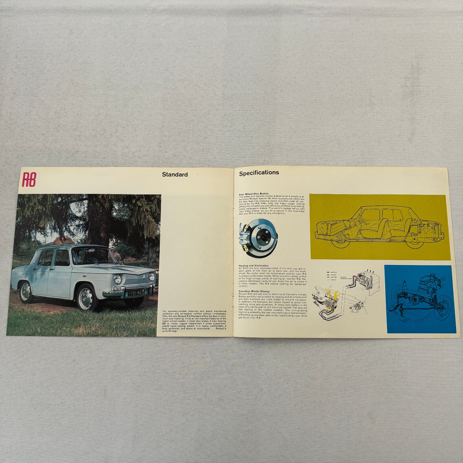Renault R8 Car Sales Brochure Catalog Vintage Advertising Canadian 1100 Deluxe +