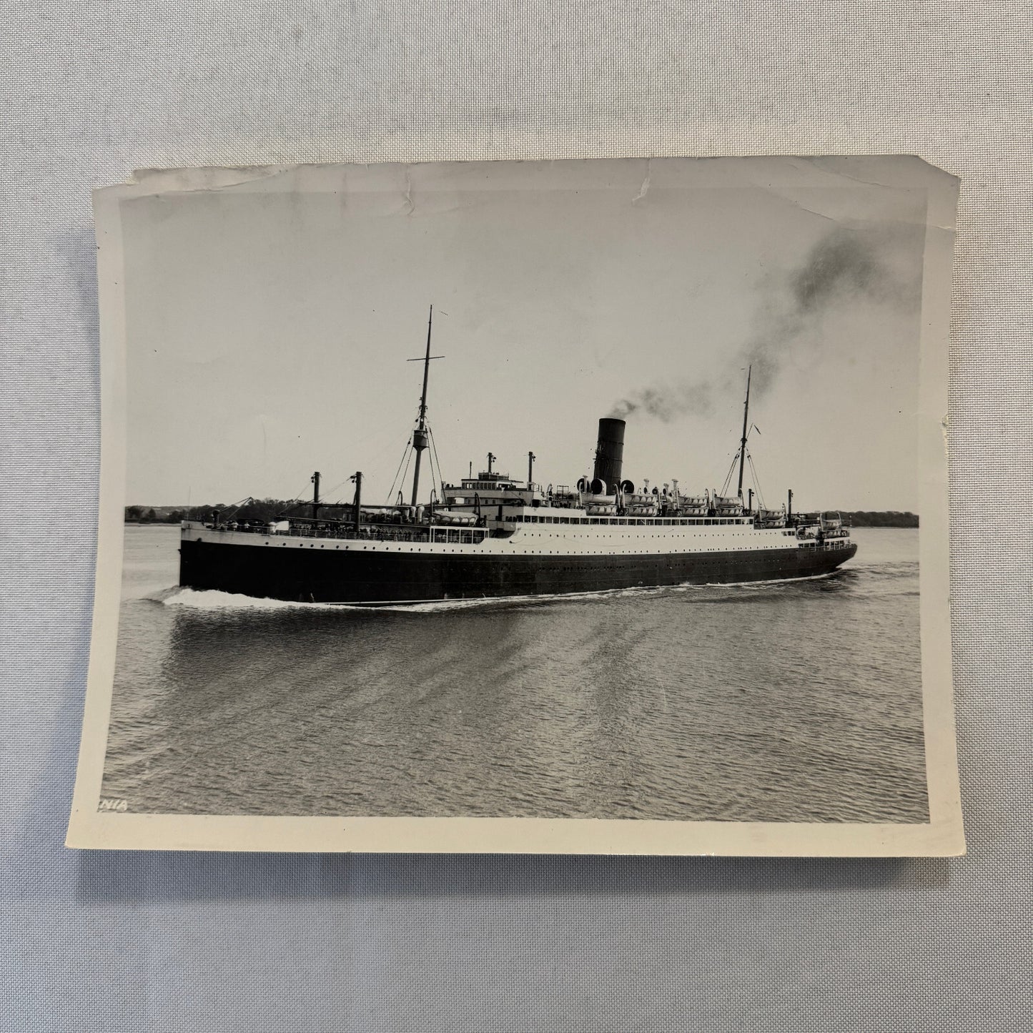 Cunard White Star Line SS RMS Alaunia Ship Boat Press Photo Photograph 1925