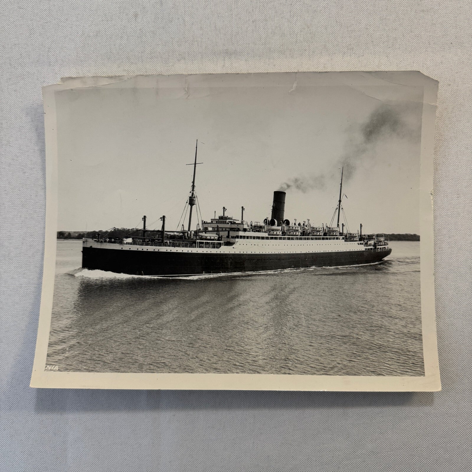 Cunard White Star Line SS RMS Alaunia Ship Boat Press Photo Photograph 1925