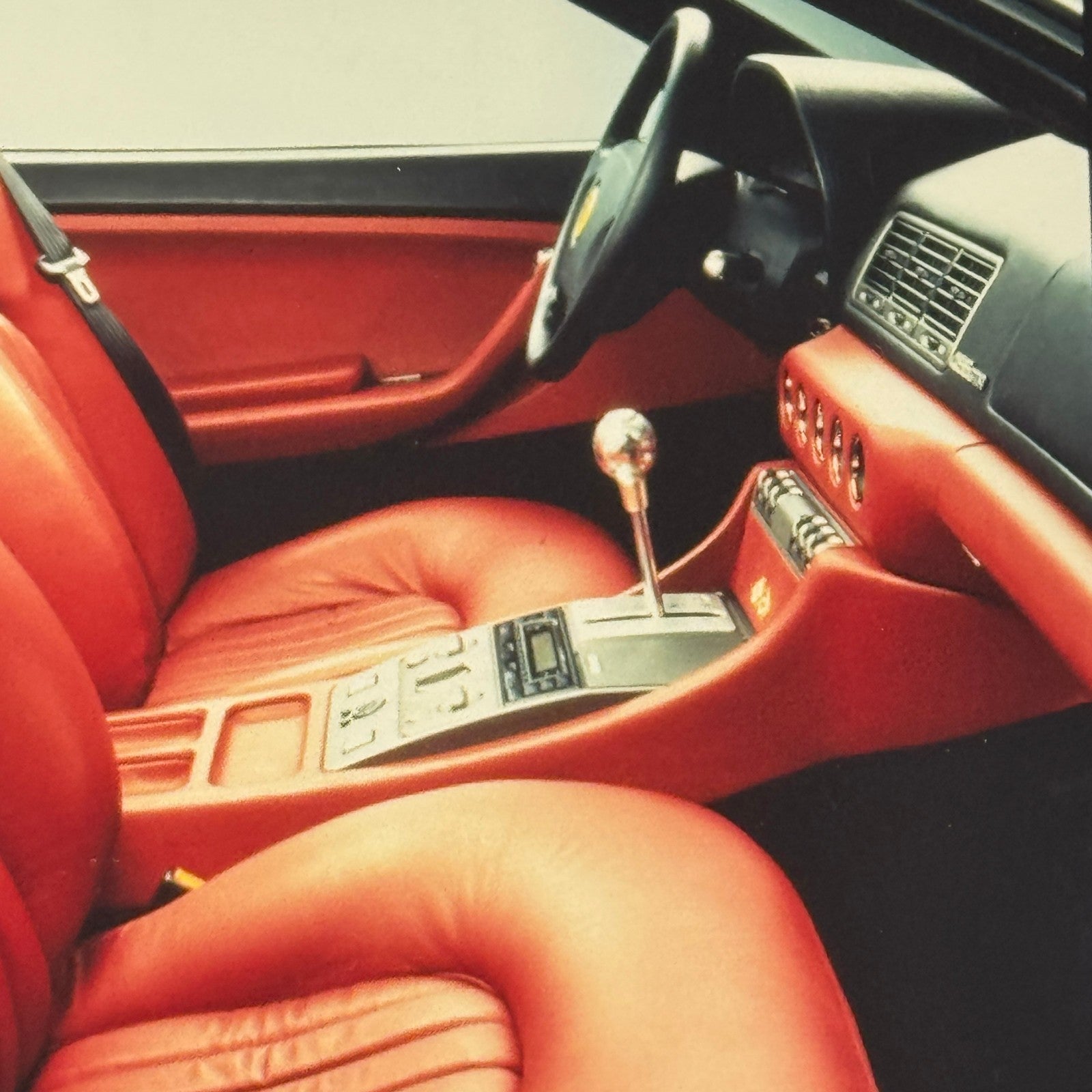 Ferrari Car Leather Interior Photo Photograph Unidentified Possibly Ferrari 412