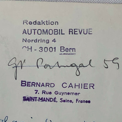 Vintage Sitrling Moss Racing Photo Photograph Bernard CAHIER