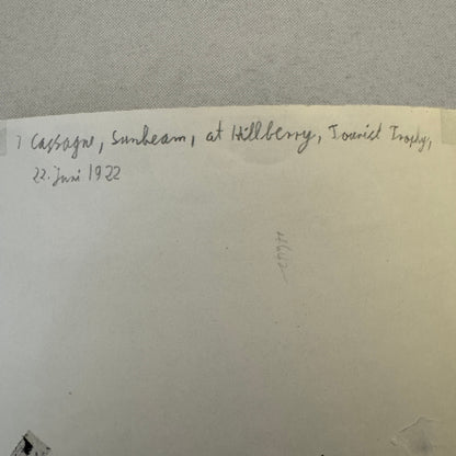 1922 Tourist Trophy TT Race Racing Photo Photograph Vintage Sunbeam Car