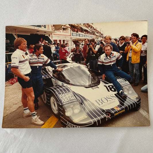 Vintage Porsche 956 Racing Car Photo Photograph Jochen Mass Jacky Ickx MODERN