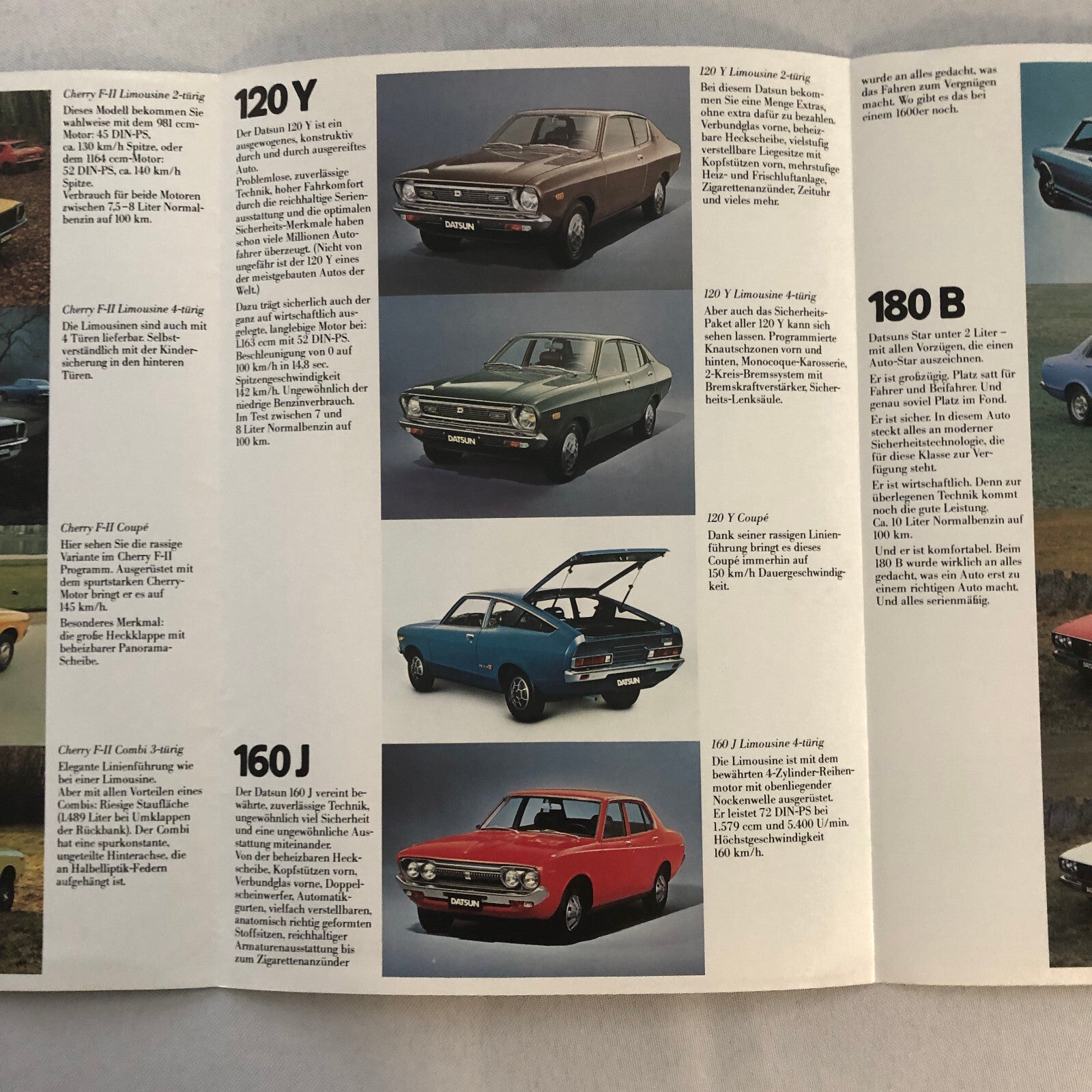1977 Nissan Car Sales Brochure GERMAN TEXT 260Z 260 Z 200 Cherry 180 160 120 +