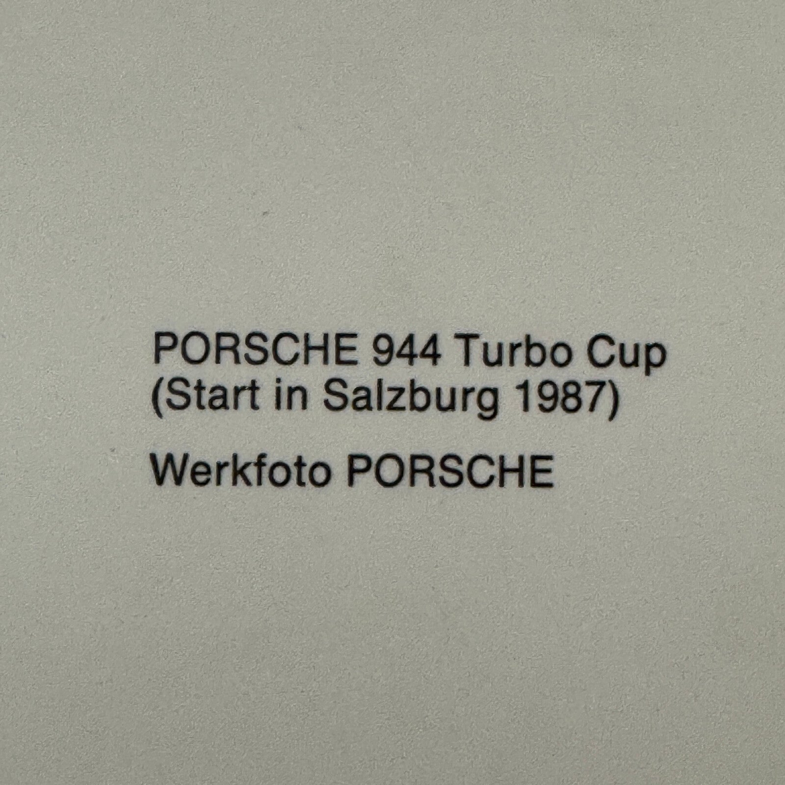 Porsche 944 Turbo Cup Racing Factory Press Photo Photograph Vintage German 1987