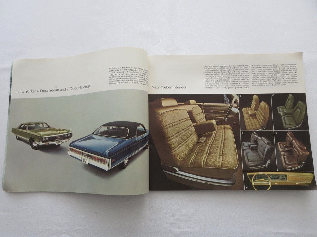 1971 Chrysler & Imperial Sales Brochure Catalog New Yorker Newport 300 + 
