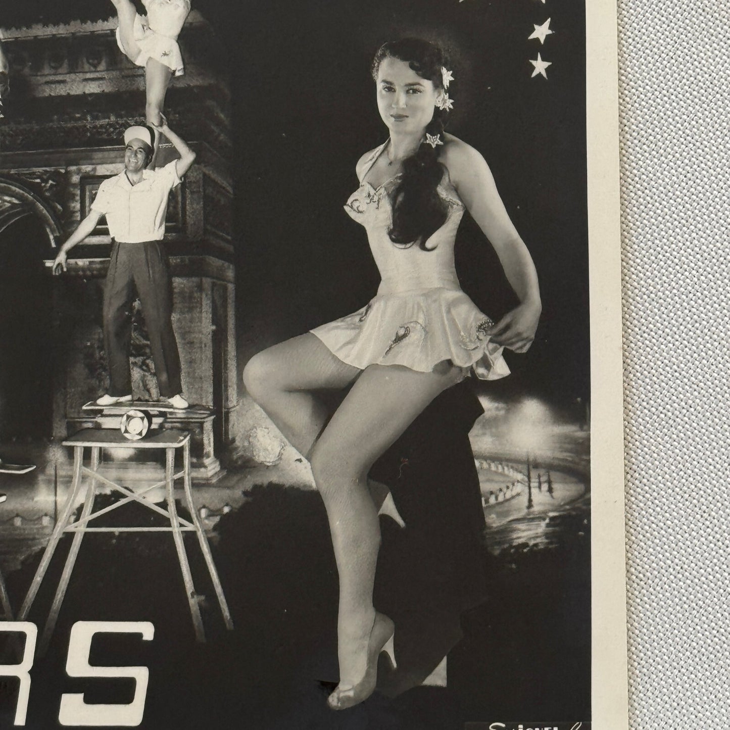Vintage Circus Acrobat Balancing Act Photo Photograph Print Les Rollers