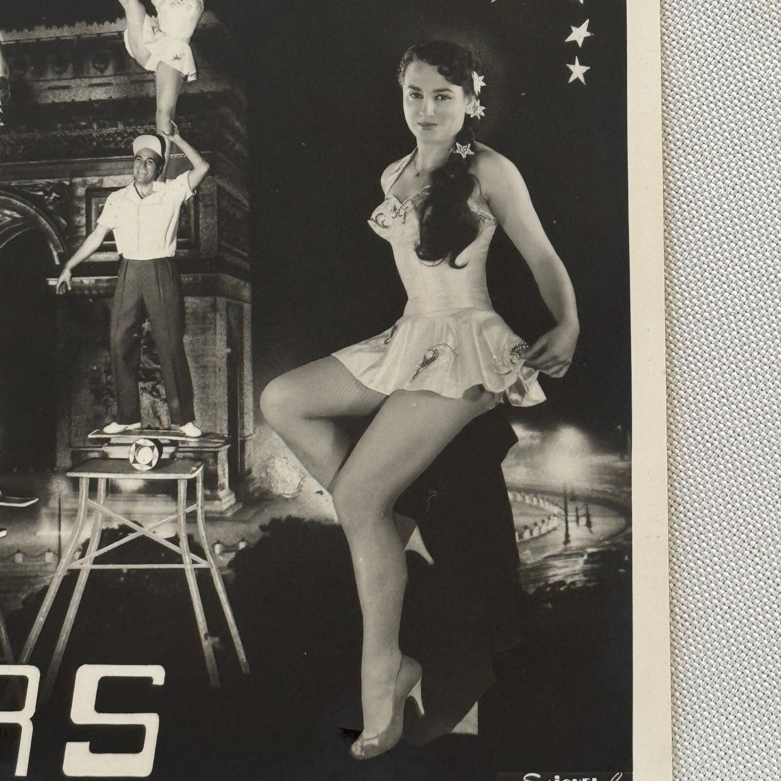 Vintage Circus Acrobat Balancing Act Photo Photograph Print Les Rollers