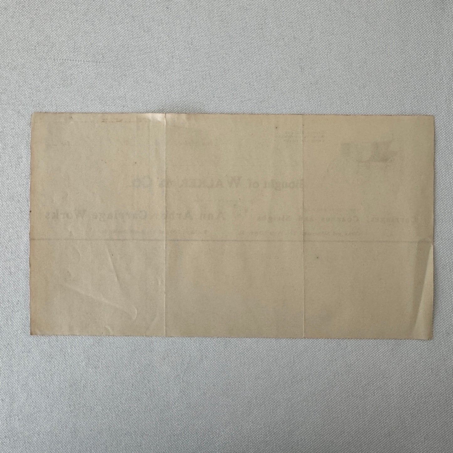 1907 Walker and Company Ann Arbor Carriage Works Receipt Letterhead Document