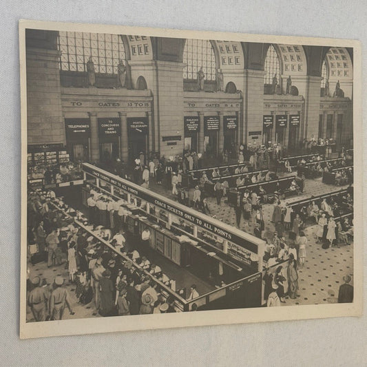 Vintage Train Station Railroad Photograph Washington DC Crowd People Photo Print