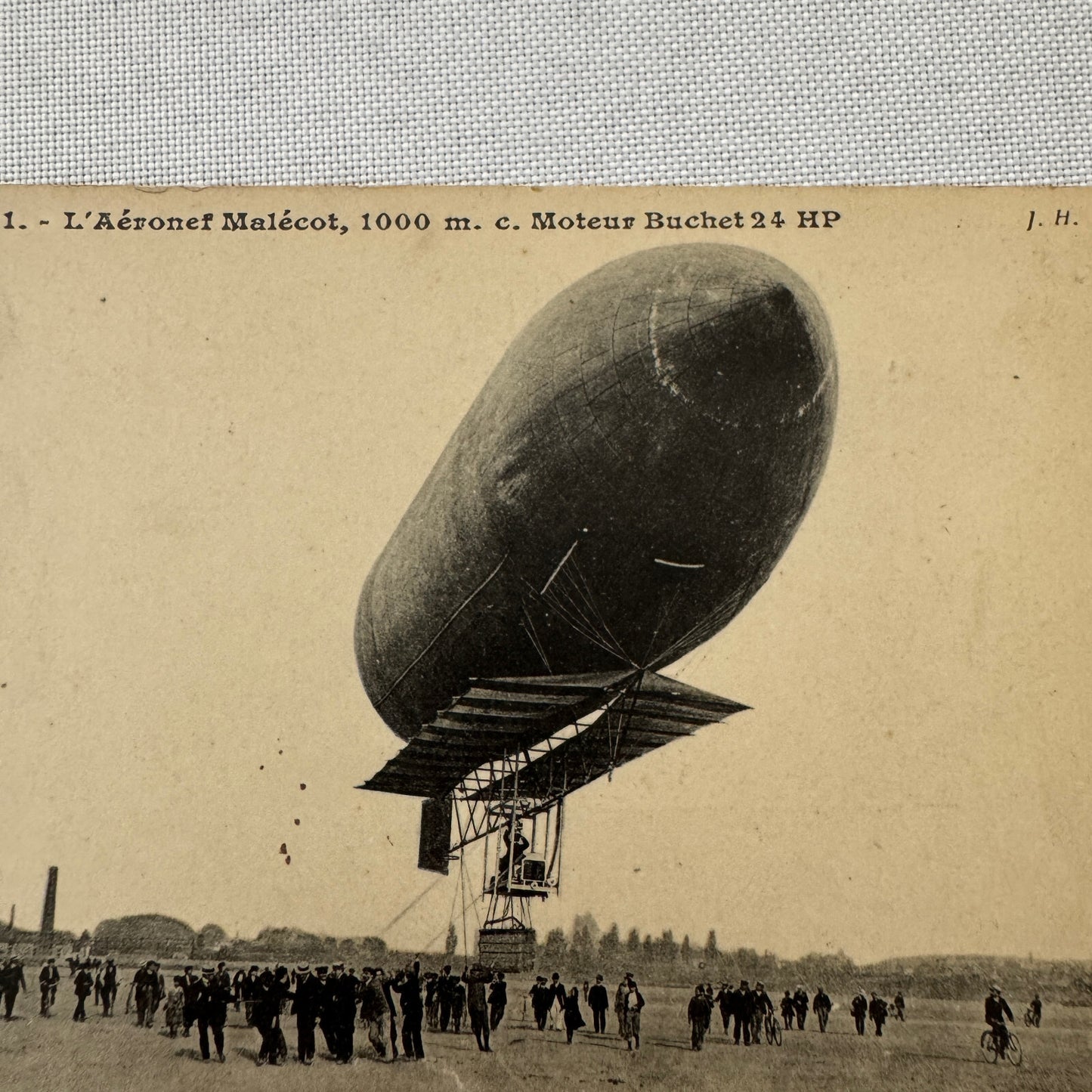 Vintage Airship Dirigible Zeppelin Postcard Post Card French Louis Malecot